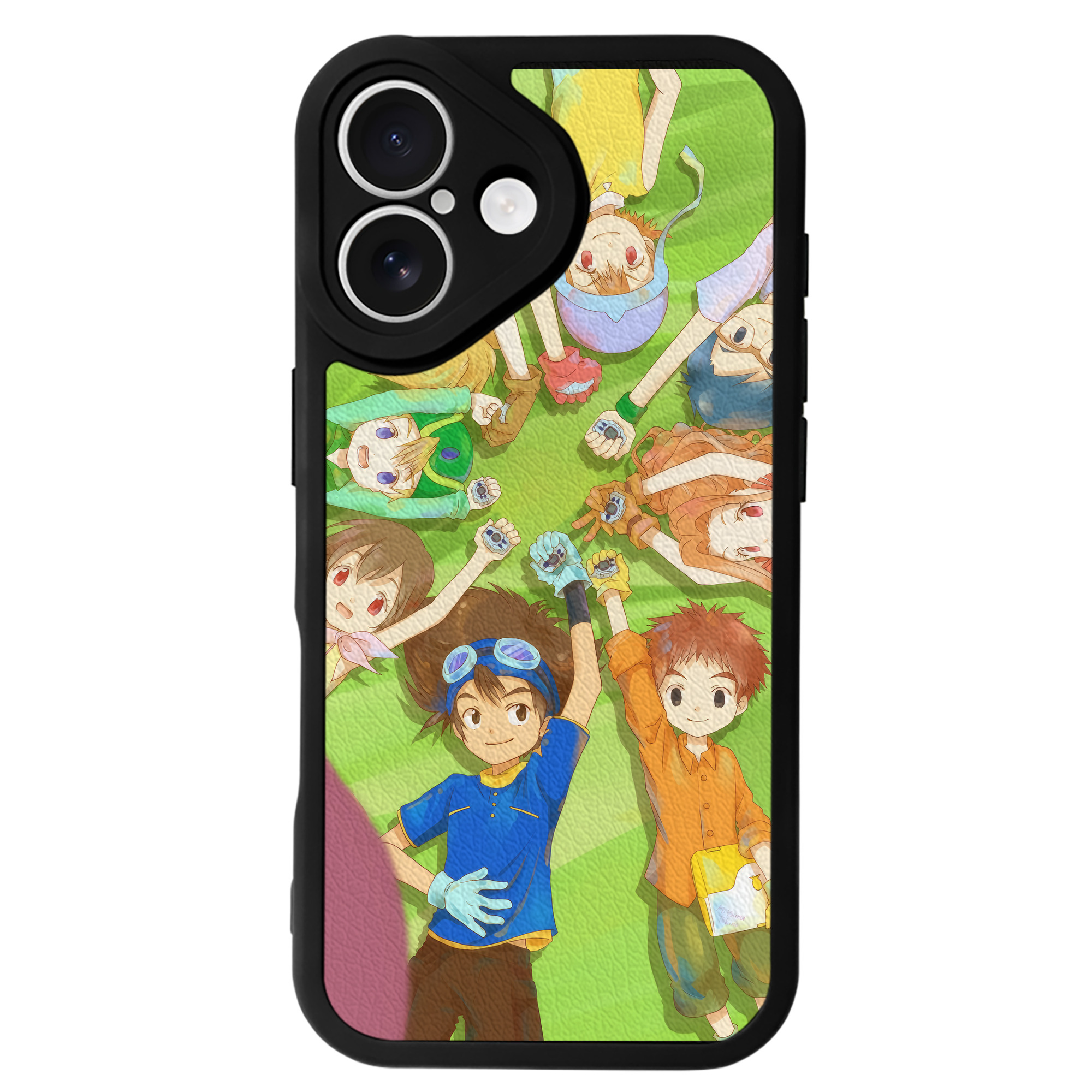 （画像用） Digimon デジタルモンスター/デジモン 【iPhone 16シリーズ対応】シリコンスマホケース（レザー調） 材質：シリコン